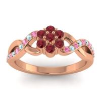 Ruby Fashion Ring In 14K Rose Gold With Pink Tourmaline And Aquamarine – Parisar Simple Ring