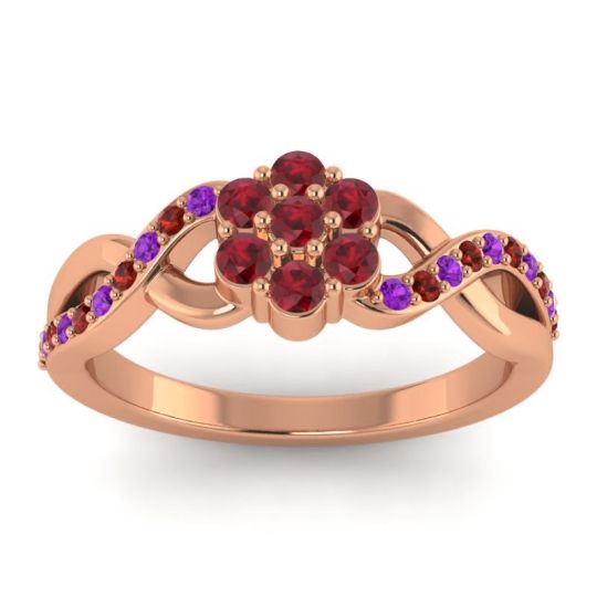 Simple Floral Pave Parisar Ring