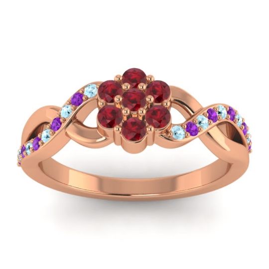 Simple Floral Pave Parisar Ring