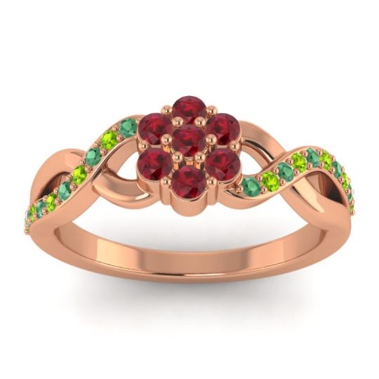 Simple Floral Pave Parisar Ring