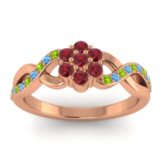 Simple Floral Pave Parisar Ring