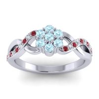 Aquamarine Fashion Ring In 18k White Gold With Ruby And Diamond – Parisar Simple Ring