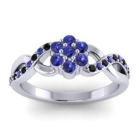 Blue Sapphire Fashion Ring In 14k White Gold With Black Onyx – Parisar Simple Ring