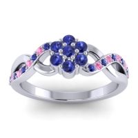 Blue Sapphire Fashion Ring In 14k White Gold With Pink Tourmaline – Parisar Simple Ring