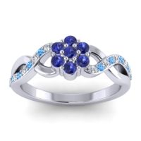 Blue Sapphire Fashion Ring In 14k White Gold With Diamond And Swiss Blue Topaz – Parisar Simple Ring