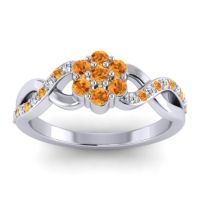 Citrine Fashion Ring In 18k White Gold With Lab Diamond – Parisar Simple Ring