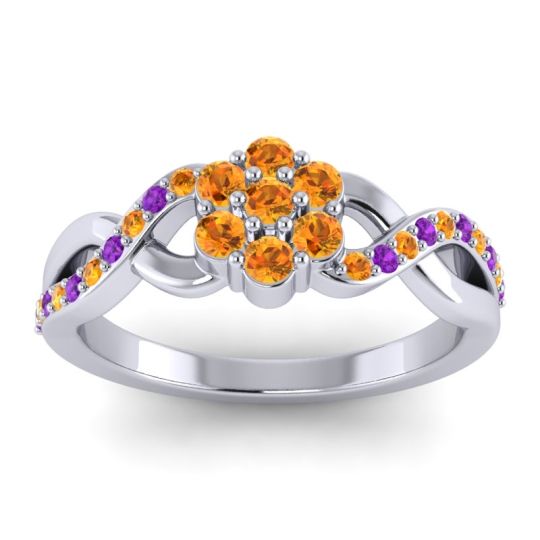 Simple Floral Pave Parisar Ring