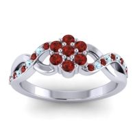 Garnet Fashion Ring In 18k White Gold With Aquamarine – Parisar Simple Ring