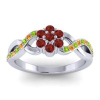 Garnet Fashion Ring In 18k White Gold With Peridot And Citrine – Parisar Simple Ring