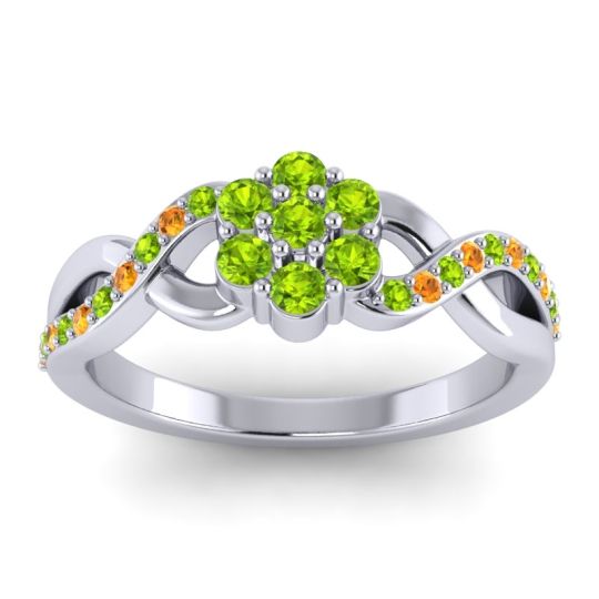 Simple Floral Pave Parisar Ring