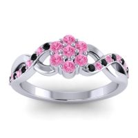 Pink Tourmaline Fashion Ring In 18k White Gold With Black Onyx – Parisar Simple Ring