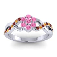 Pink Tourmaline Fashion Ring In 18k White Gold With Garnet And Citrine – Parisar Simple Ring