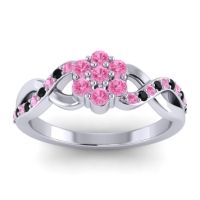 Pink Tourmaline Fashion Ring In 18k White Gold With Black Onyx – Parisar Simple Ring