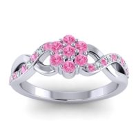 Pink Tourmaline Fashion Ring In 18k White Gold With Lab Diamond – Parisar Simple Ring