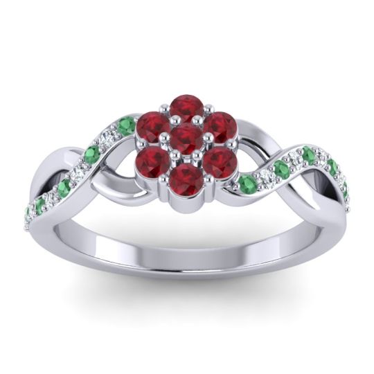 Simple Floral Pave Parisar Ring