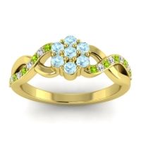 Aquamarine Fashion Ring In 14k Yellow Gold With Peridot And Diamond – Parisar Simple Ring