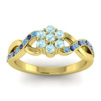 Aquamarine Fashion Ring In 18k Yellow Gold With Swiss Blue Topaz And Blue Sapphire – Parisar Simple Ring
