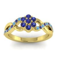 Blue Sapphire Fashion Ring In 14k Yellow Gold With Swiss Blue Topaz – Parisar Simple Ring