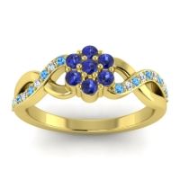 Blue Sapphire Fashion Ring In 14k Yellow Gold With Swiss Blue Topaz And Diamond – Parisar Simple Ring
