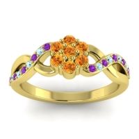 Citrine Fashion Ring In 18k Yellow Gold With Amethyst And Aquamarine – Parisar Simple Ring