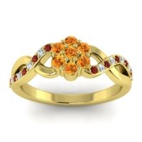 Citrine Fashion Ring In 18k Yellow Gold With Garnet And Diamond – Parisar Simple Ring