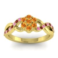 Citrine Fashion Ring In 18k Yellow Gold With Pink Tourmaline And Garnet – Parisar Simple Ring