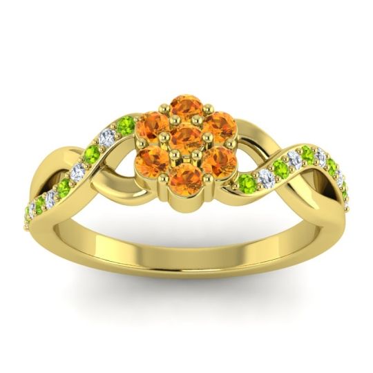 Simple Floral Pave Parisar Ring