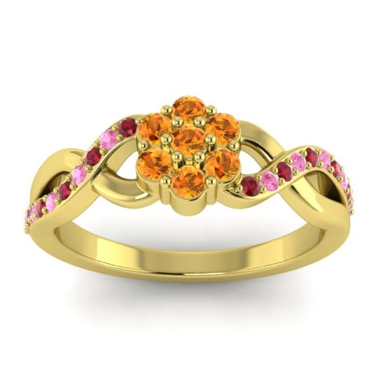 Simple Floral Pave Parisar Ring