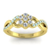 Lab Diamond Fashion Ring In 14k Yellow Gold With Aquamarine – Parisar Simple Ring