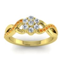 Diamond Fashion Ring In 14k Yellow Gold With Citrine – Parisar Simple Ring
