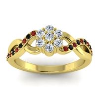 Diamond Fashion Ring In 14k Yellow Gold With Garnet And Black Onyx – Parisar Simple Ring