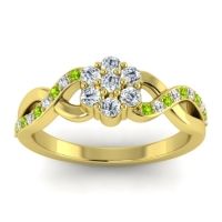 Lab Diamond Fashion Ring In 14k Yellow Gold With Peridot And Diamond – Parisar Simple Ring