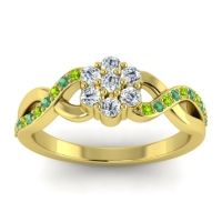 Lab Diamond Fashion Ring In 18k Yellow Gold With Peridot And Emerald – Parisar Simple Ring