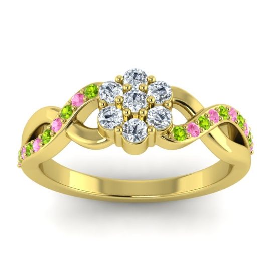 Simple Floral Pave Parisar Ring