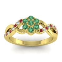 Simple Floral Pave Parisar Ring