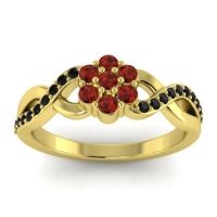 Garnet Fashion Ring In 18k Yellow Gold With Black Onyx – Parisar Simple Ring