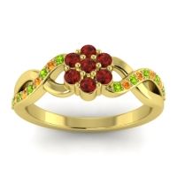 Garnet Fashion Ring In 18k Yellow Gold With Peridot And Citrine – Parisar Simple Ring
