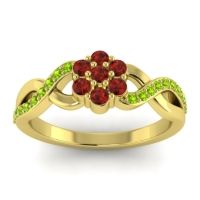 Garnet Fashion Ring In 18k Yellow Gold With Peridot – Parisar Simple Ring