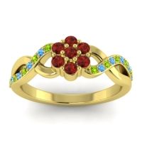 Simple Floral Pave Parisar Ring