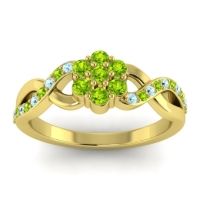 Peridot Fashion Ring In 18k Yellow Gold With Aquamarine – Parisar Simple Ring