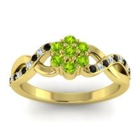 Peridot Fashion Ring In 18k Yellow Gold With Black Onyx And Diamond – Parisar Simple Ring