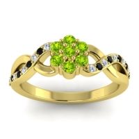 Peridot Fashion Ring In 18k Yellow Gold With Diamond And Black Onyx – Parisar Simple Ring