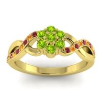 Peridot Fashion Ring In 18k Yellow Gold With Ruby And Citrine – Parisar Simple Ring