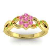 Pink Tourmaline Fashion Ring In 18k Yellow Gold With Citrine And Peridot – Parisar Simple Ring