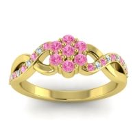 Pink Tourmaline Fashion Ring In 14k Yellow Gold With Diamond – Parisar Simple Ring