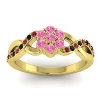 Pink Tourmaline Fashion Ring In 18k Yellow Gold With Ruby And Black Onyx – Parisar Simple Ring