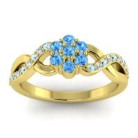 Simple Floral Pave Parisar Ring
