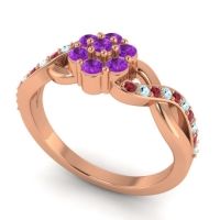 Simple Floral Pave Parisar Ring