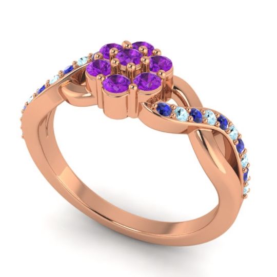 Simple Floral Pave Parisar Ring