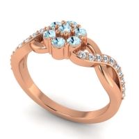 Simple Floral Pave Parisar Ring